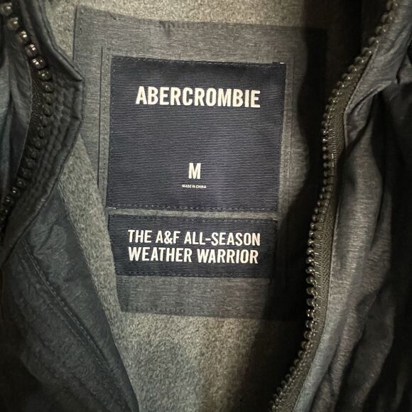 Abercrombie & Fitch Jacket Mens M Gray A&F All Season Weather Warrior Zip Coat - Picture 3 of 7